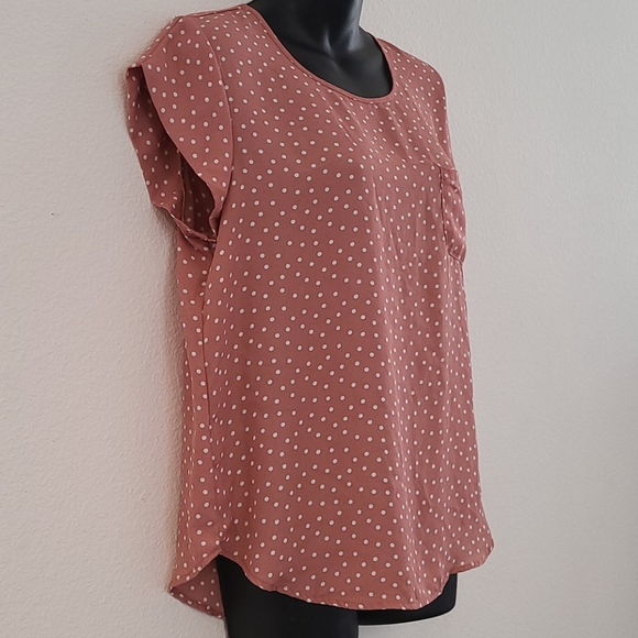 Lily White Tops - LILY WHITE Polka Dot Blouse